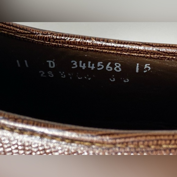 FLORSHEIM Imperial Loafer Mens Sz 11 Brown Dress Shoes Alligator Exotic Leather - Picture 12 of 12